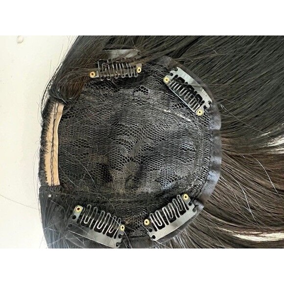 Candela Womens Hair Topper Topper Clip In 16 Inch Hairpiece Silk Jet Blk - Picture 6 of 9